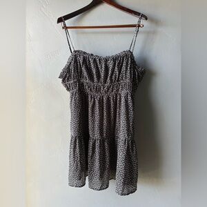 Madewell Black/White Short Spaghetti Strap Dress - Size 14